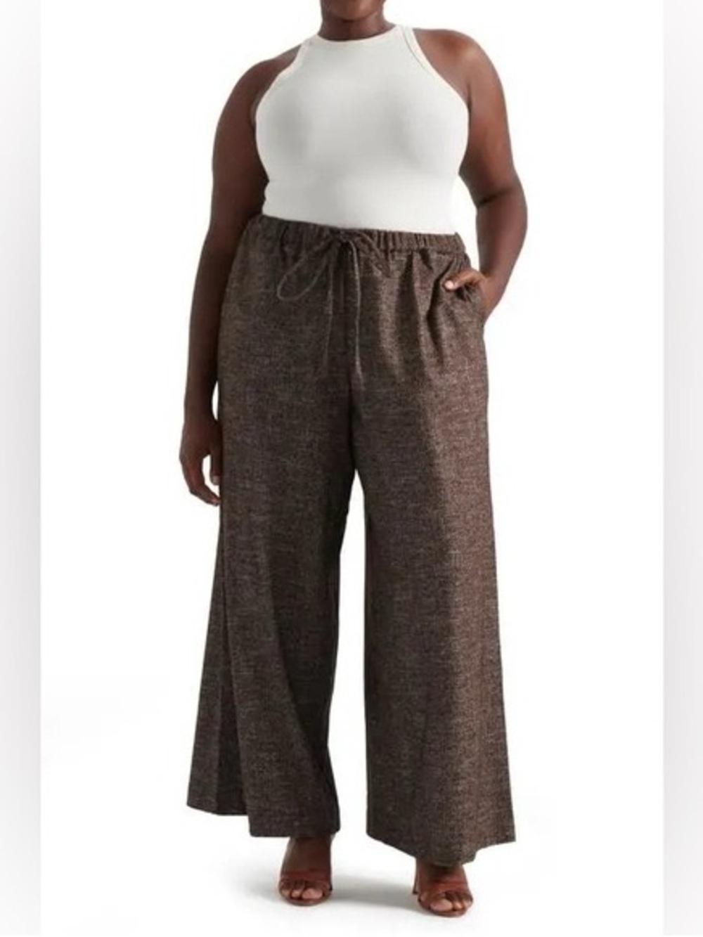 PARI PASSU Wool Andy Pants -Coffee Size 24 NWT